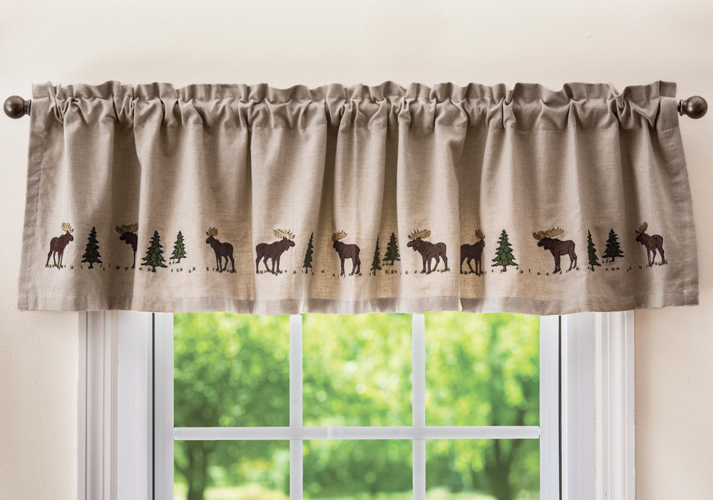 Pinecones Embroidered Valance Black Forest Decor