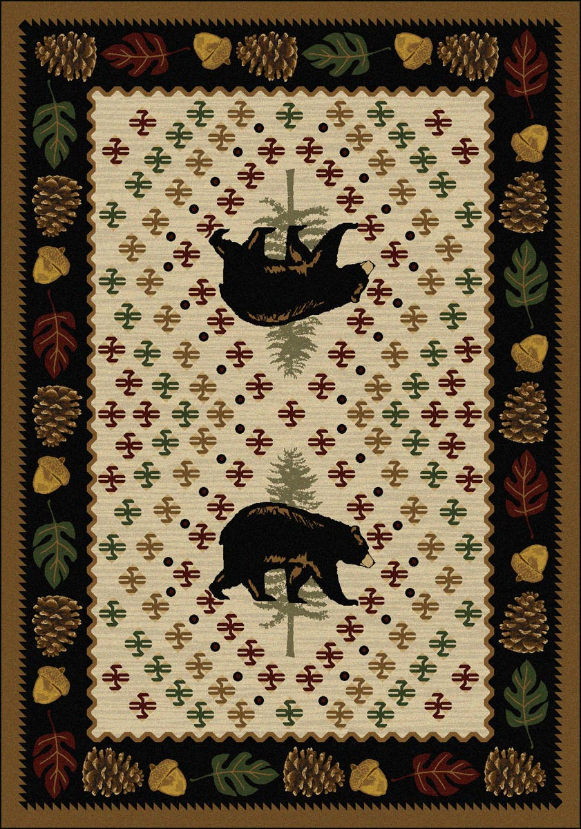 Wildlife Rugs: 8 x 11 Bear Patchwork Rug | Black Forest Decor