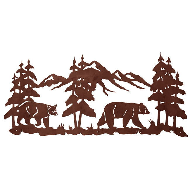 Bear Family Metal Wall Art Black Forest Decor