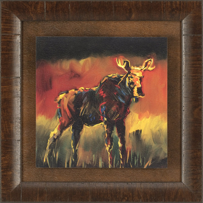 Territorial Bull Framed Wall Art Black Forest Decor