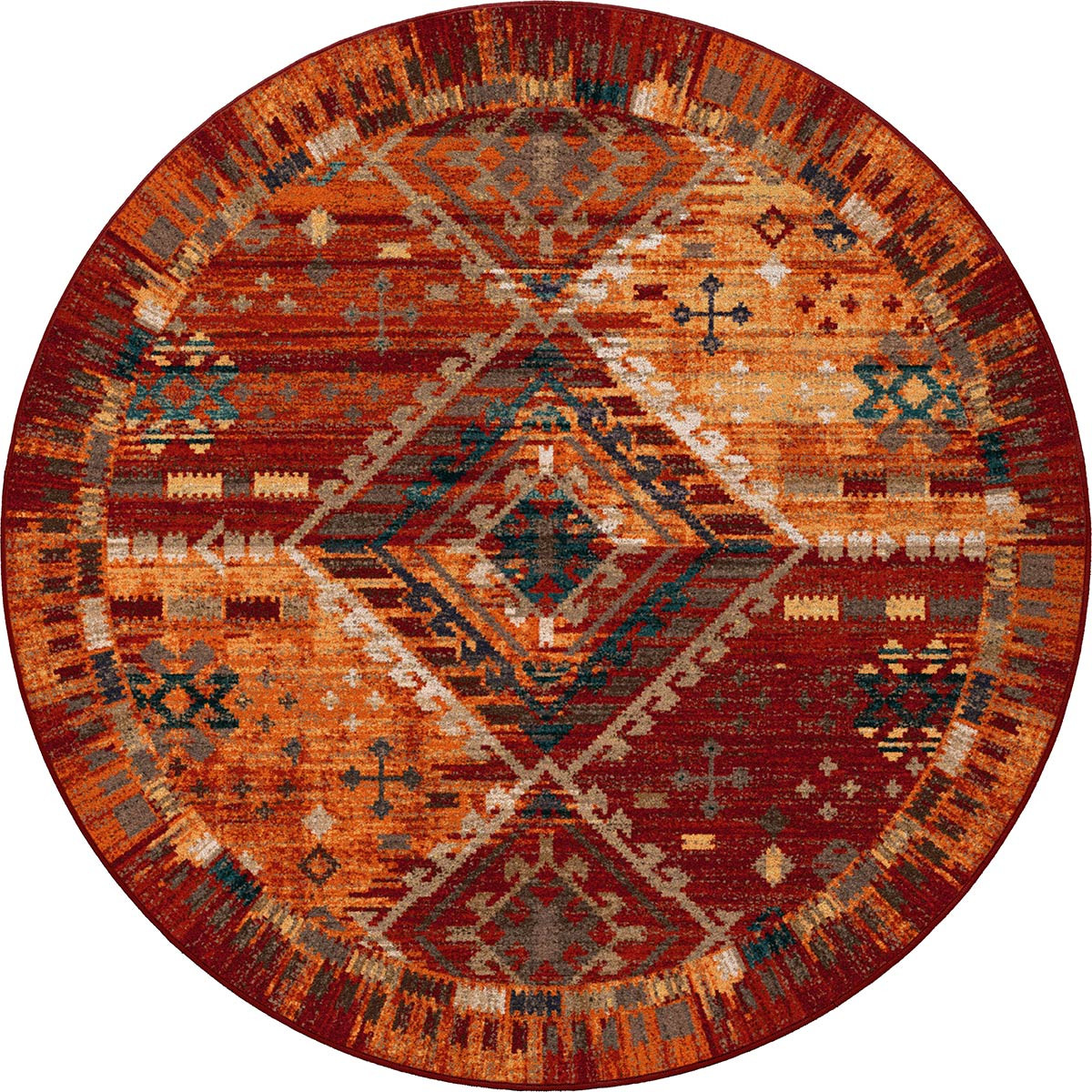 Las Cruces Copper Rug 8 Ft. Round Black Forest Decor