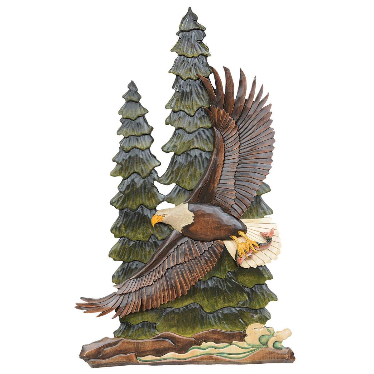 Rustic Wall Decor Forest Eagle Carved Wood Wall Art Black Forest Decor