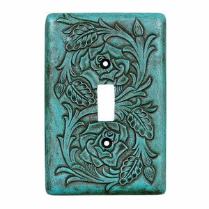 Turquoise Tooled Leather Switch Covers