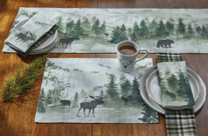 Mystic Forest Moose & Bear Table Linens