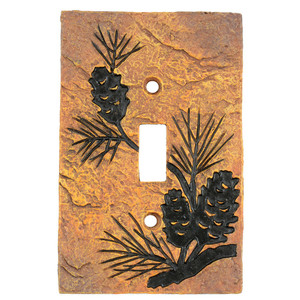 Pinecone Forest Stone Switch Covers