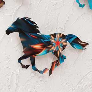 Starburst Running Horse Metal Wall Art