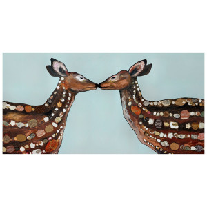 Kissing Deer Ice Blue Wall Art