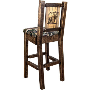 Ranchman's Barstools w/ Back & Engraved Animals