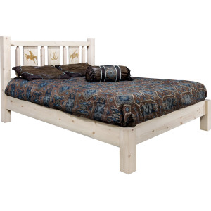 Ranchman's Platform Bed w/ Laser-Engraved Bronc