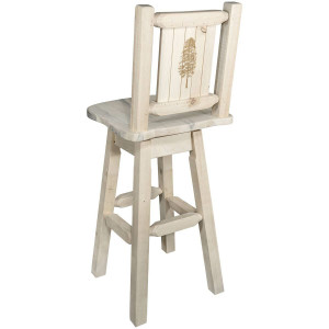 Denver Swivel Counter Stool w/Engraved Tree Back