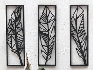 Abstract Feather Metal Wall Art