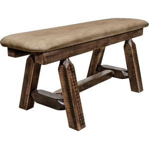 Denver Plank Bench with Buckskin Seat - 45 Inch