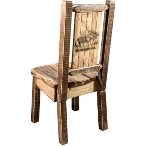 Denver Side Chair with Engraved Moose