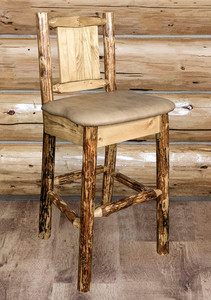 Cascade Counter Stool with Buckskin Upholstery