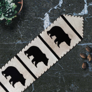 Ivory Bears Leather Table Runners