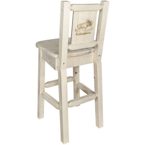 Denver Counter Stool with Engraved Moose Back