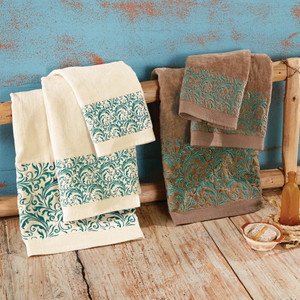 Western Scroll Turquoise Towel Collection