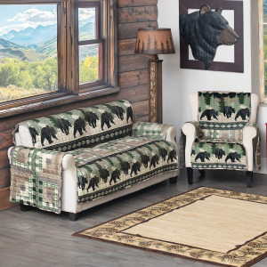 Black Bear Log Cabin Furniture Covers