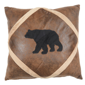Shearling Diamond Bear Pillow | Black Forest Decor
