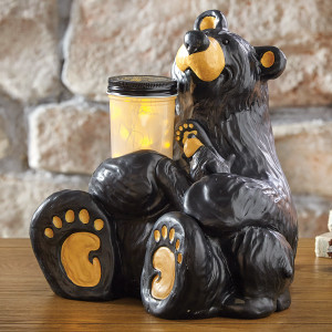 Firefly Fun Bear LED Figurine | Black Forest Decor