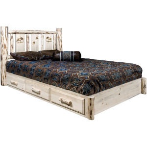 Ranchman's Platform Bed w/Storage & Moose Design