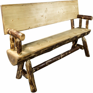 Cascade Half Log Benches with Back & Arms