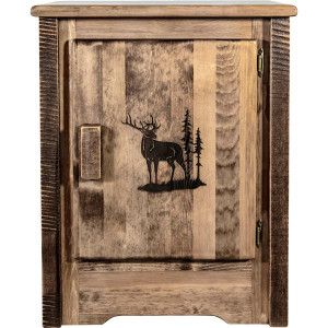 Denver Cabinet with Engraved Elk - Right Hinged