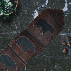 Midnight Bear Leather Table Runners