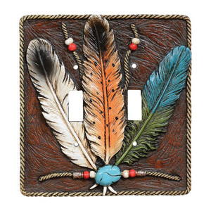 Turquoise Feather Switch Covers