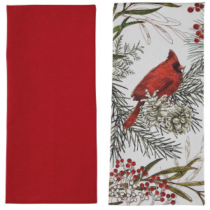 Red Bird Kitchen Linens