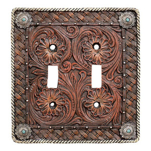 Western Tooled Leather Switch Covers