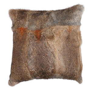 Brown Rabbit Fur Pillows