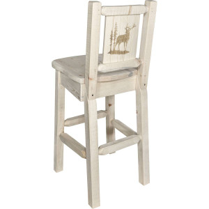 Denver Barstool with Engraved Elk Back