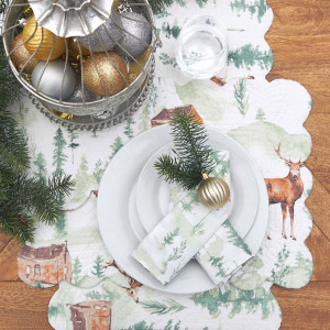 Wood Cabin Deer Table Linens