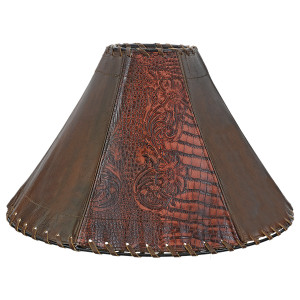 Vaquero Tooled Leather Lampshades