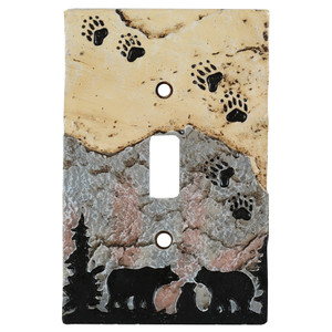 Bear Tracks Stone Switch Covers
