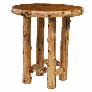 Cedar Log Standard Finish Round Pub Table