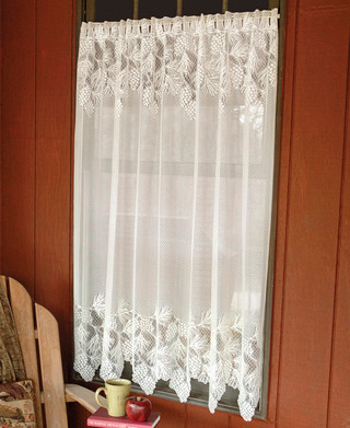 Woodland Lodge Lace Window Panel - 63 Inch | Black Forest Decor