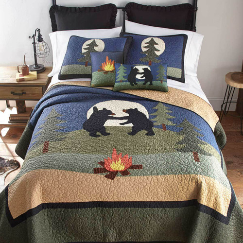Campfire Bears Quilt Bedding Collection