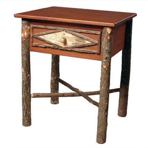 Black Forest Hickory and Birch Bark Nightstand