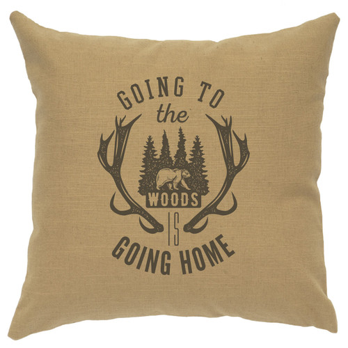 Going to the Woods Pillow - Straw