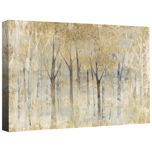 Golden Winter Forest Canvas Wall Art