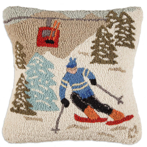 Gondola Run Hooked Wool Pillow - OUT OF STOCK UNTIL 09/05/2024