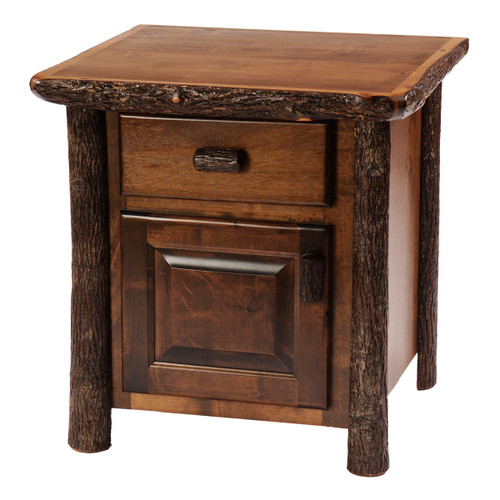 Hickory Enclosed Nightstand - Traditional Hickory