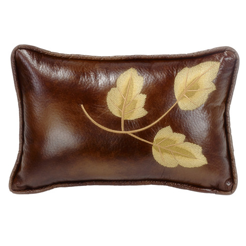 Highland Lodge Embroidery Leaf Pillow