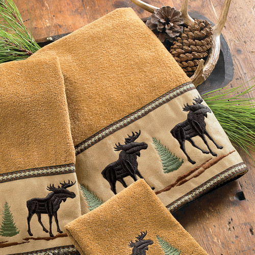 Moose Pine Towel Collection Black Forest Decor   Api2m6bau  01373.1630253662 