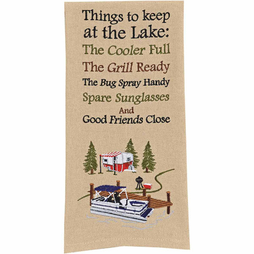 Keep at the Lake Embroidered Dishtowels - Set of 6
