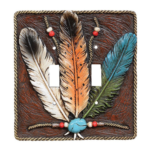 Turquoise Feather Switch Covers