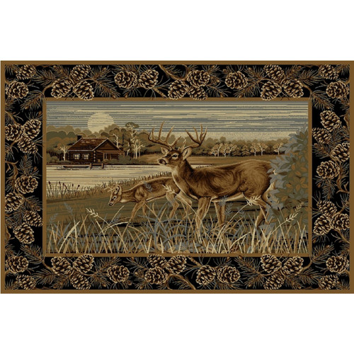 Lake Cabin Deer Rug - 2 x 3