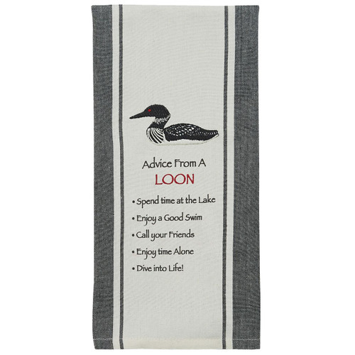 Loon Advice Embroidered Dishtowels - Set of 6